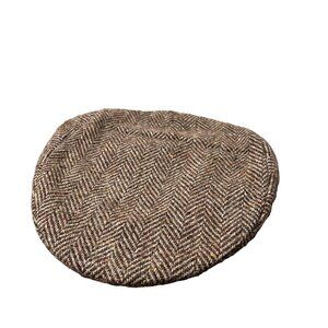 VTG Conor Quin Mens Brown Herringbone Ireland Pure Wool Newsboy Cap Hat 7 1/4